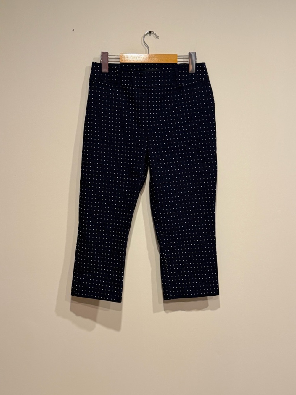 Navy Polka Dot Capris